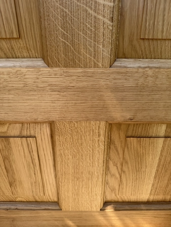 Close up of moulding detail of finnished door