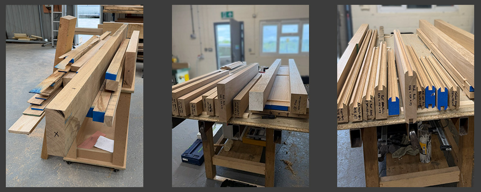 Oak front door raw timber