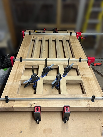 New gate assembled and cramped together