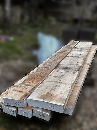 Raw oak planks