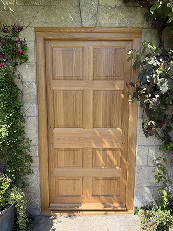 Oak front door and frame fitted